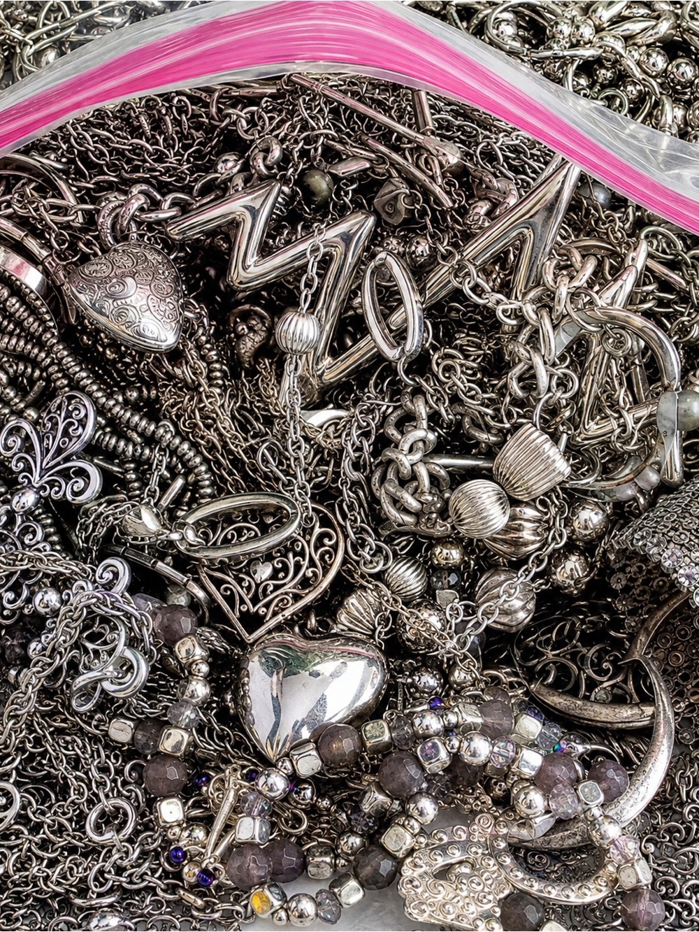 2 LB Vintage to Modern Jewelry Lot Gold or Silver Curated Reseller Treasure
